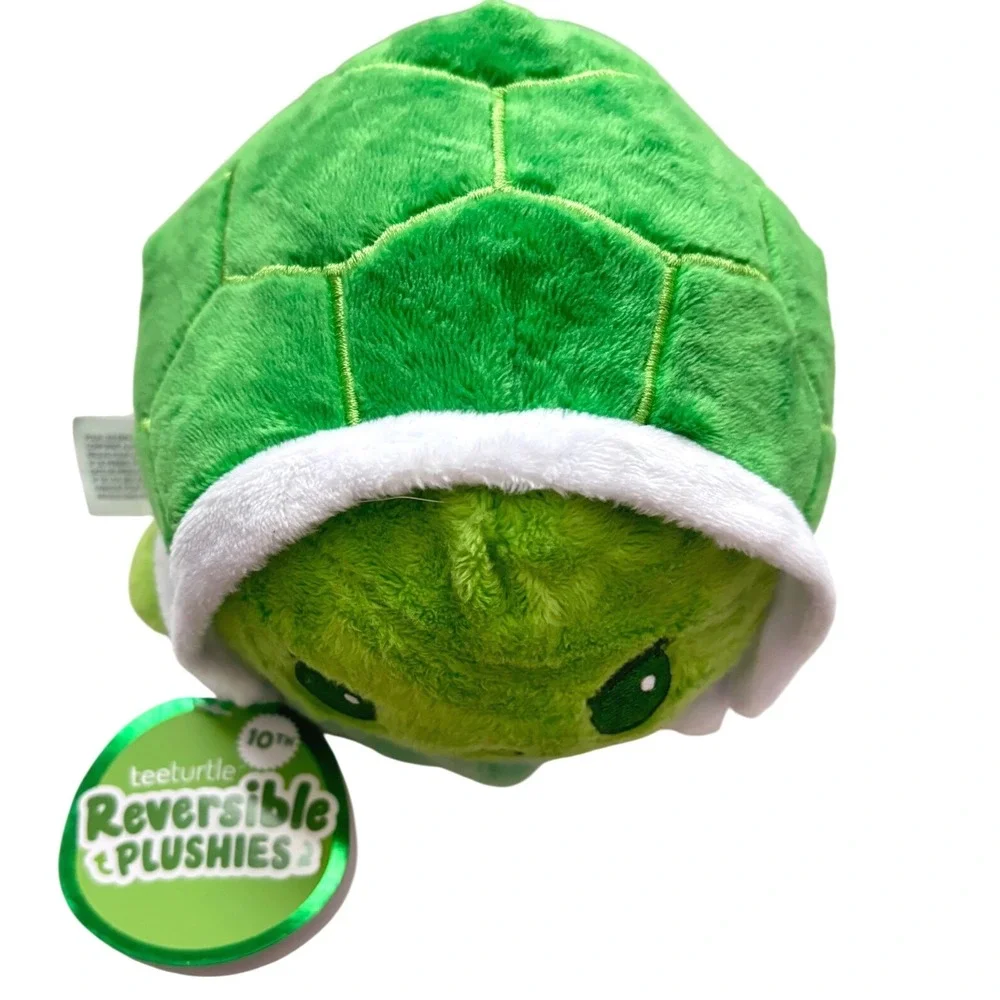 Reversible Green Turtle Plushie Angry/Happy 5 inch Sensory Fidget